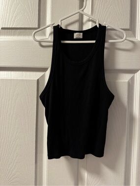Wilfred Black Ribbed Scoop Tank